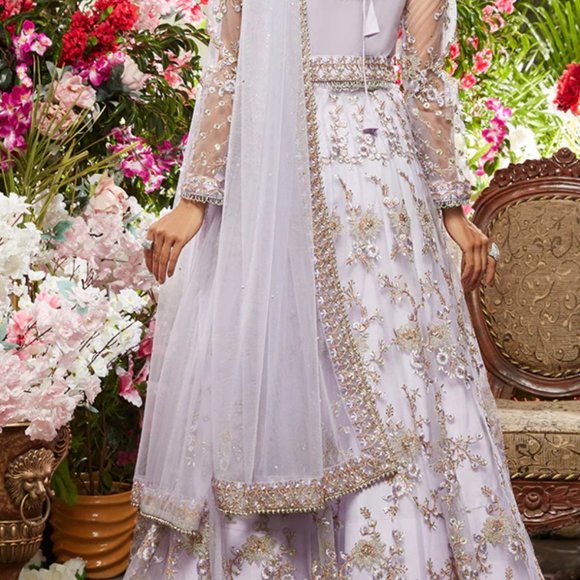 Dusty Purple Net Anarkali - Picture 2 of 9